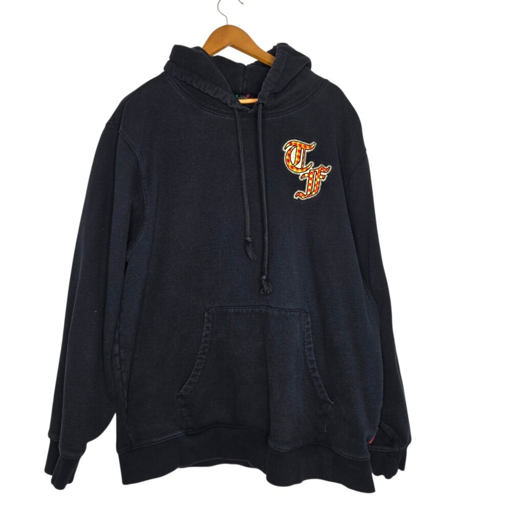 Teddy Fresh Mens Thick Pullover Hoodie Sweatshirt Black Embroidered Logo 3XL
